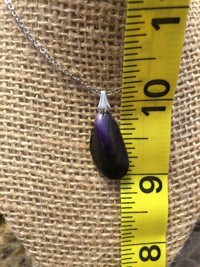 Gorgeous Deep Eggplant Purple Shell Pendant