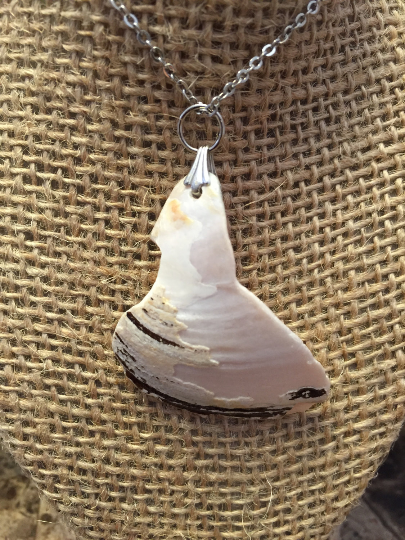 Natural White and Black Shell Pendant