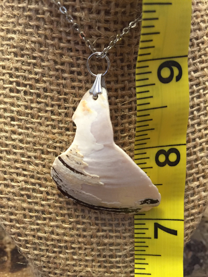 Natural White and Black Shell Pendant